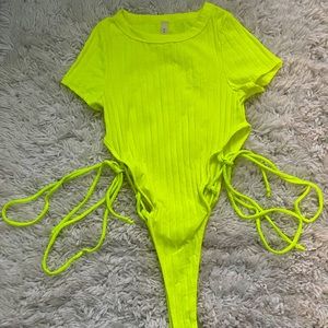 Lime Green Thong Bodysuit